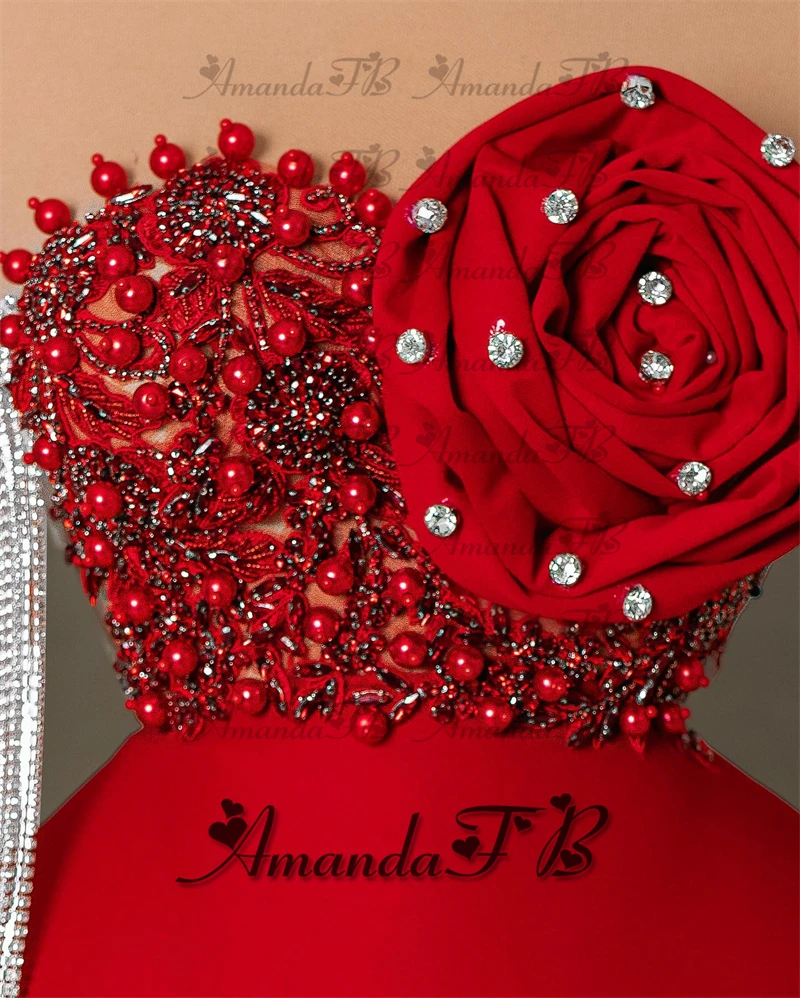 أماندا فساتين العودة للوطن الماسية الفاخرة مع شرابة لؤلؤ كريستال زهرة فساتين لحفلات الكوكتيل رداء دي سواريه مخصص