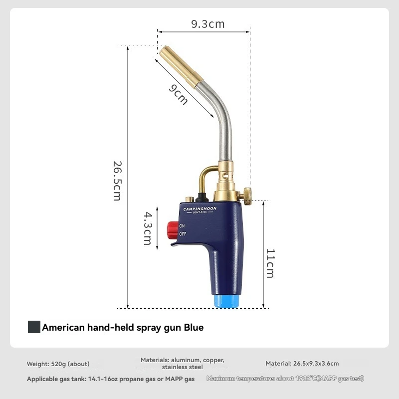 BLMT-5260 American handheld spray gun propane MAPP gas tank anti misoperation welding thawing pipeline heating