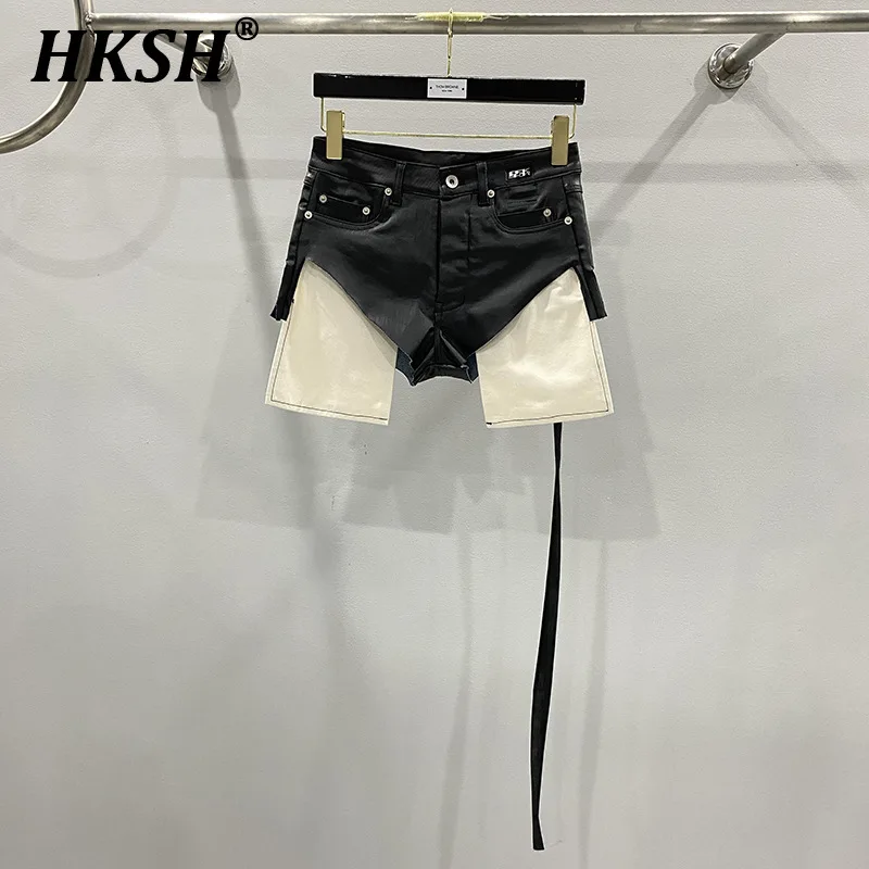 

HKSH Summer Spring New Women's Streetwear Dark RO Coated Jeans Short Denim Pants Triangle Pockets Sexy Chic Fashion Capris H2594