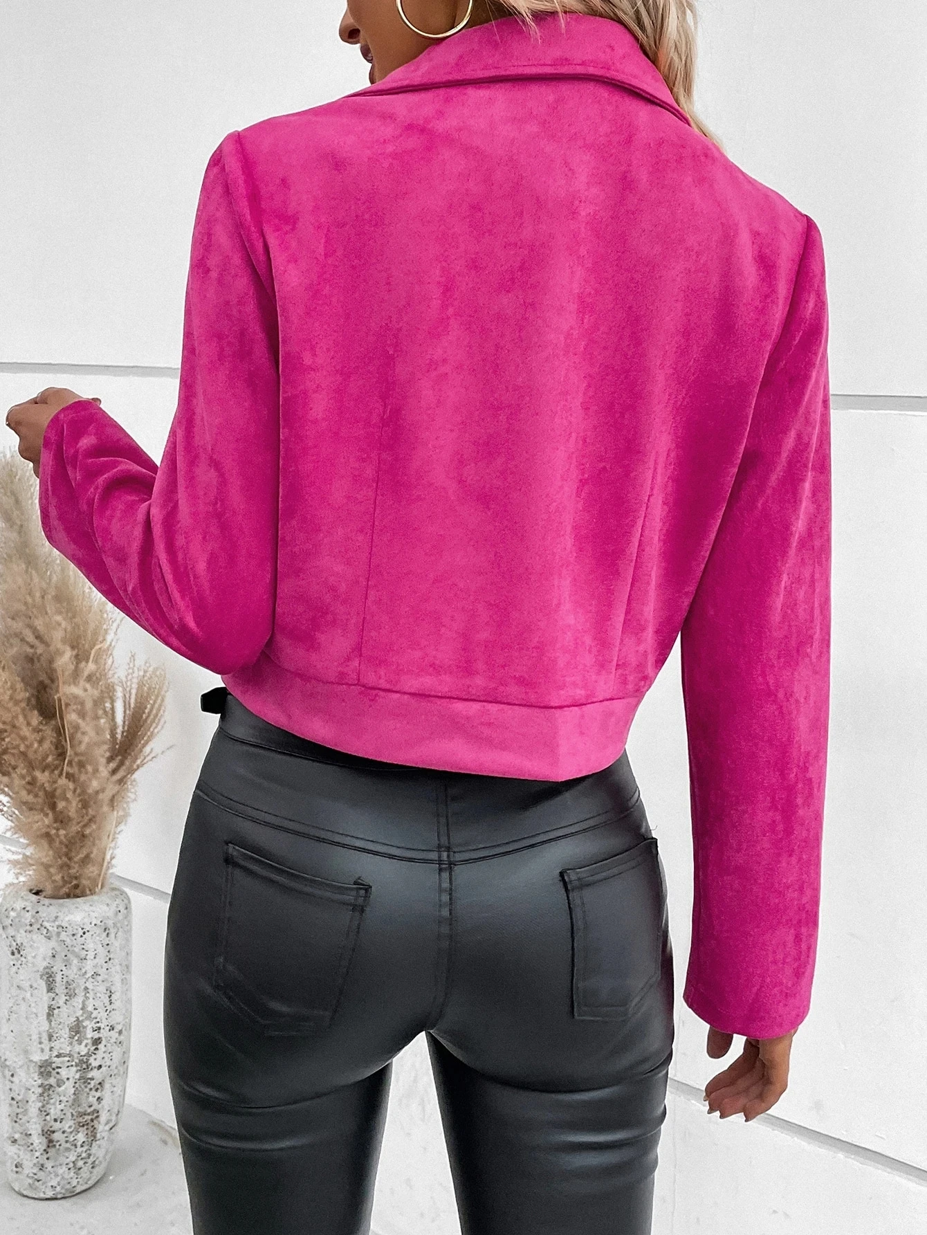 2025 New Long Sleeve Women Jackets Autumn Winter Solid Turn Down Collar Short Jacket Coat Women Jaqueta Feminina Outerwears Q603