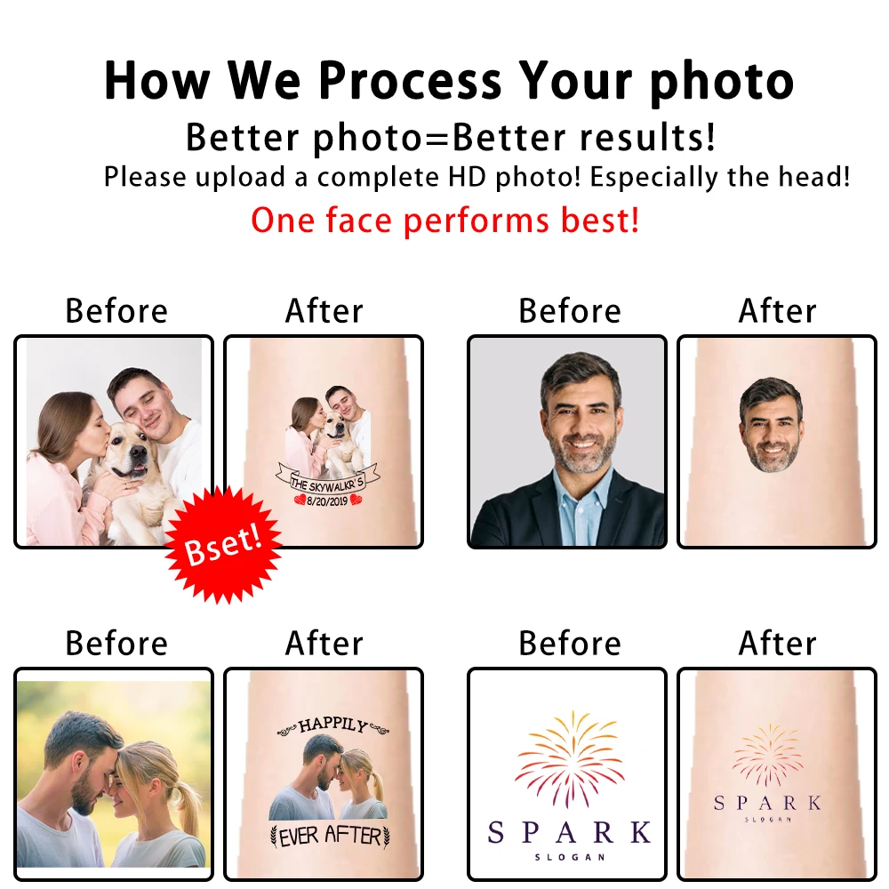 

Newlyweds Couples Wedding Anniversary Custom Temporary Party Tattoo Big Head Stickers Creative Master Personaliz Tattoo Stickers