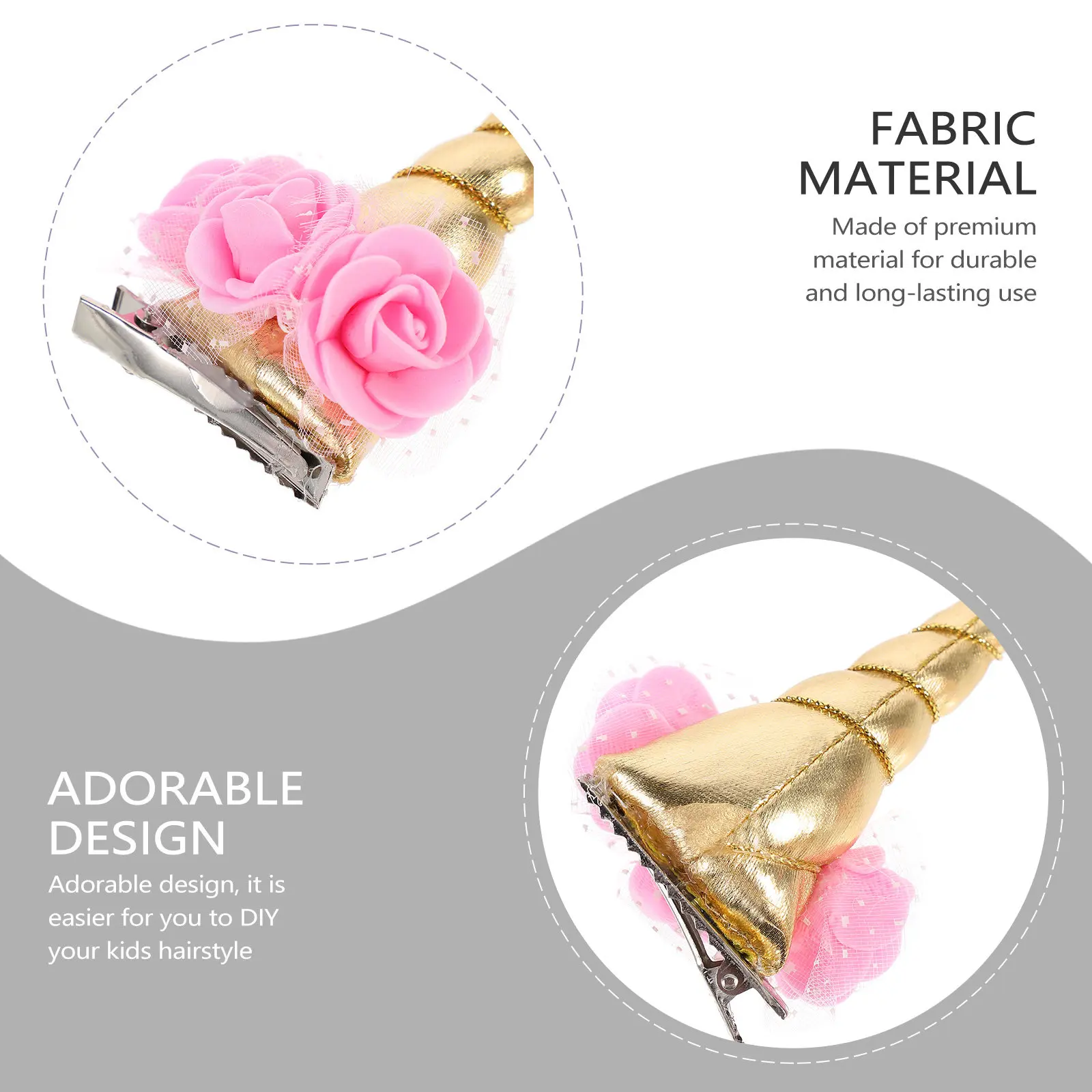 

2Pcs Unicorn Horn Hair Clips Premium Kids Hair Clip for Shopping Casual Wear Adorable Hairstyle Decoration Kids Hairpin