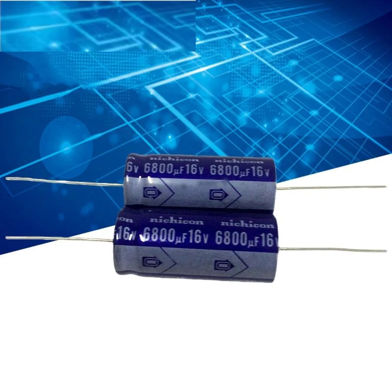 2PCS horizontal axial polarized aluminum electrolytic capacitor 16v 6800uf 18X41mm