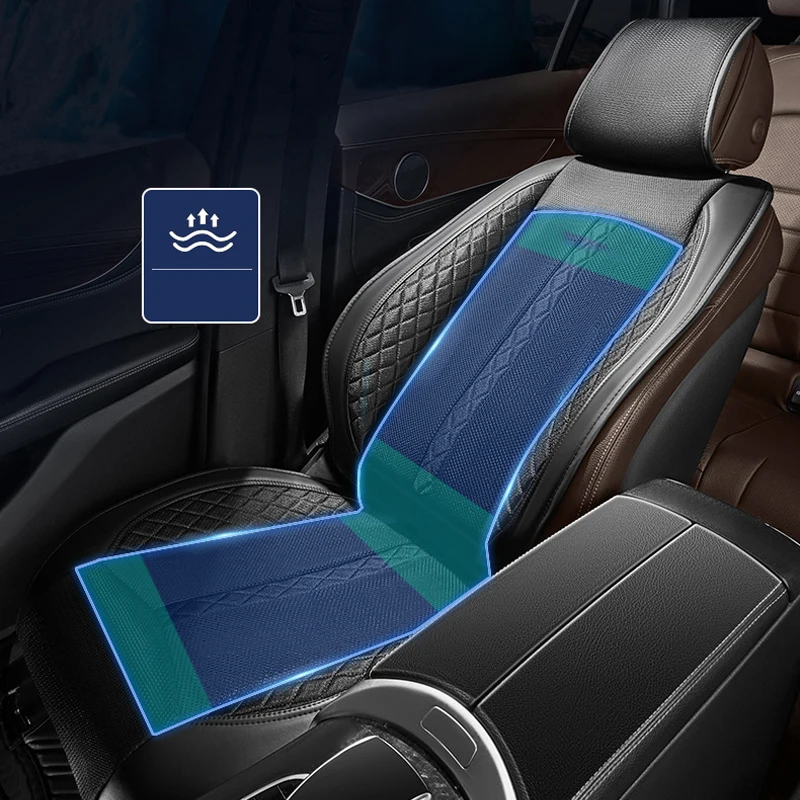 12V Ventilated Massages Single Seat Cushion Summer Cooling and Breathable Seat Pads Car Interior Air Ventilation Seat Cushion