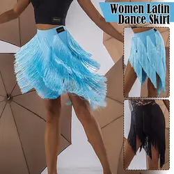 Jupe de brevLatine à Franges pour Femme, Robe de Salle de Bal, Salsa, Samba, Tango, Compétition, Spectacle