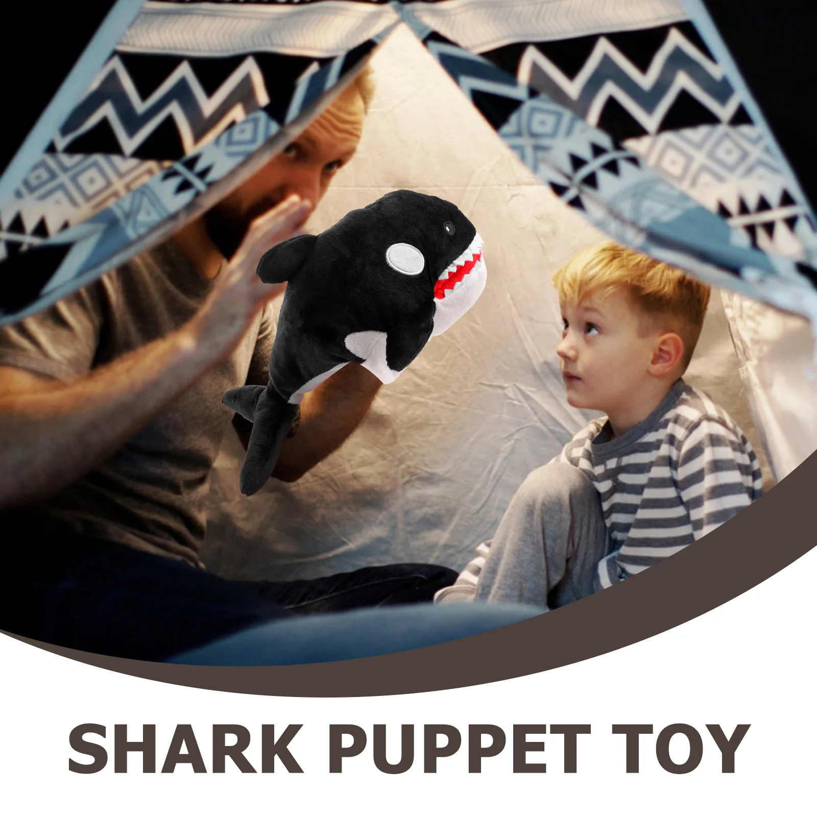 Shark Puppet Plush Toy Sea Animal Hand Movable Mouth Kids Puppets Children’s Toys