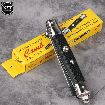 스테인레스 스틸 접는 봄 빗 헤어 스타일링 도구 접는 포켓 빗 봄 빗 남성 여성 헤어 스타일 수염 빗 액세서리