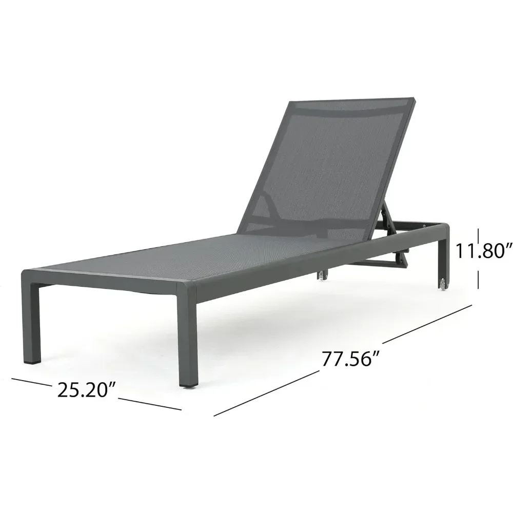 for  Cape Coral Outdoor Aluminum Chaise Lounges with Mesh Seat, 2-Pcs Set, Lounge Chair