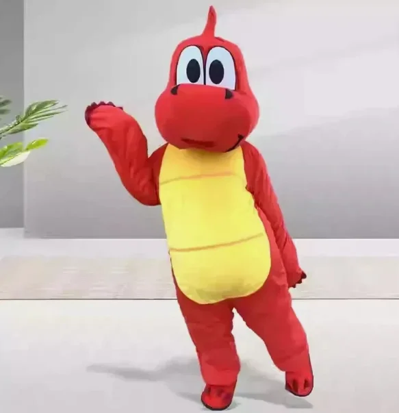 

New Adult Hot Sale LOVE Cartoon Red Dinosaur Dragon Mascot Costume Christmas Fancy Dress Halloween Mascot Costume Free Ship