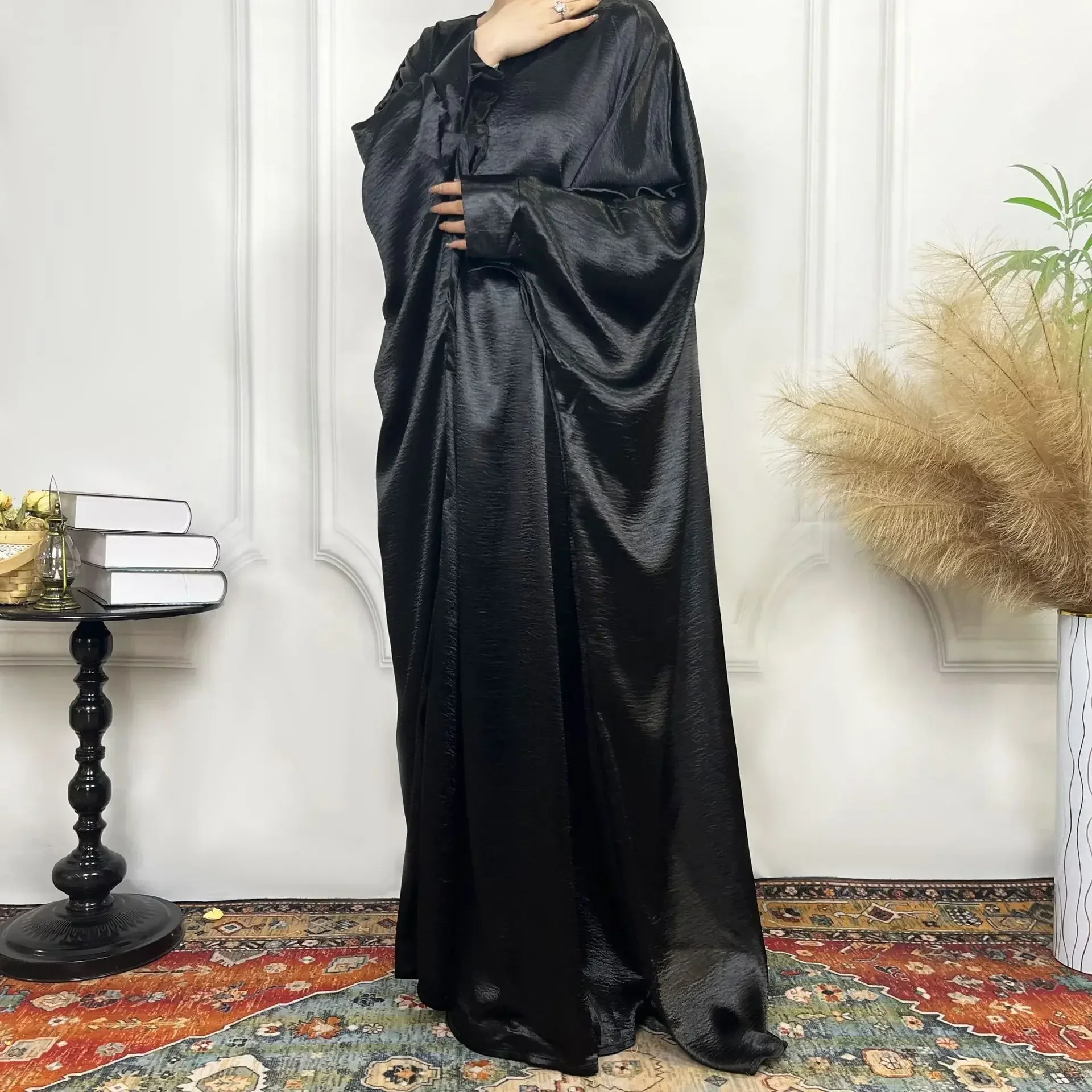

Eid Muslim Abaya Dress for Women Ramadan Morocco Oversized Dubai Batwing Sleeve Abayas Kaftan Maxi Vestidos Arab Long Robe 2024