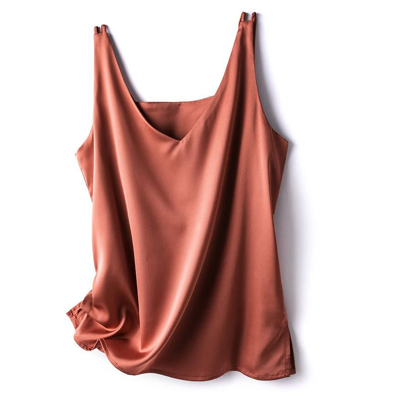 

Elegant V-Neck Solid Color Tanks T-Shirts Women's Clothing Summer New Loose Chic Camis Top Office Lady Sleeveless Tee Shirt