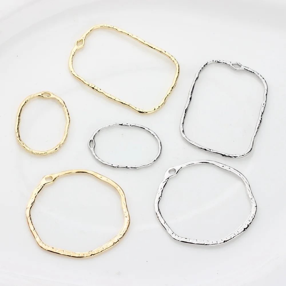 Chic Zinc Alloy Charms for Handmade Jewelry Geometric Hollow Pendants with Tribal Design