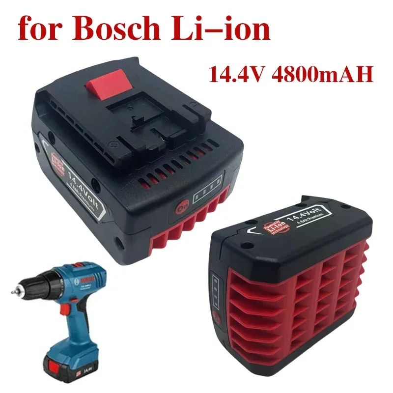 New 14.4V 4800mAh Power tool battery Cell Pack For BOSCH 4-2-LI BAT607 BAT614G GSR14.4 V-LIN 26614-01 17614-01