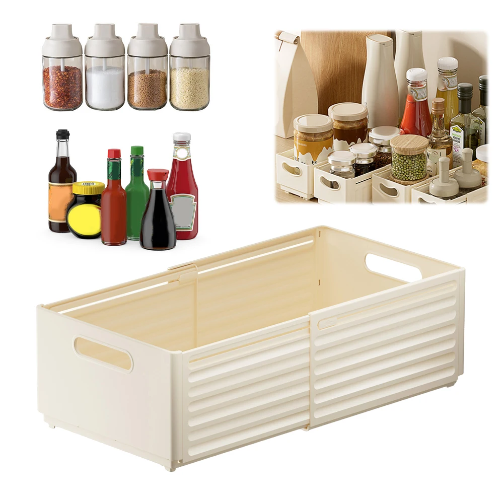 

2Pcs Retractable Storage Bins Stackable Drawer Organizer Multifunctional Organizer and Storage Bins Adjustable Drawer Organizer