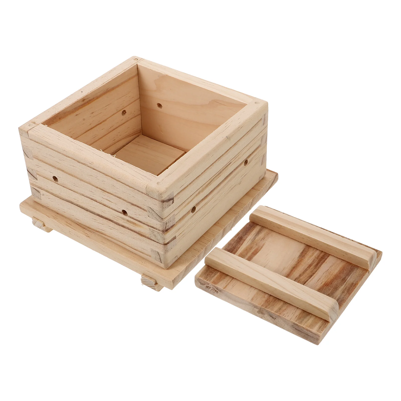 

DIY Tofu Mold 12x12x8cm Wooden Bean Curd Maker Press Tool Homemade Kitchen Tofu Presser Mold Simple Practical Use