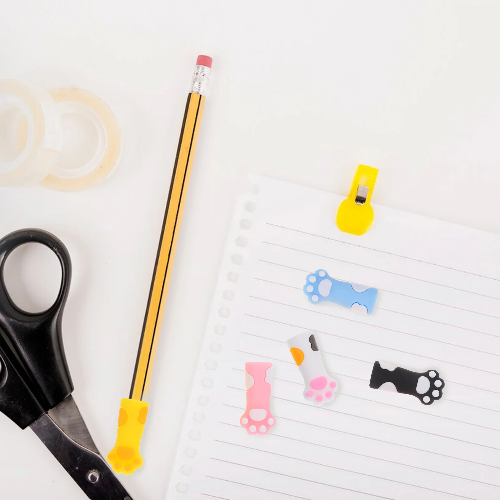 TEHAUX 10 قطعة سدادات إبرة الحياكة من السيليكون تصميم مخلب القط الكرتوني ألوان متنوعة لصياغة التطريز #1