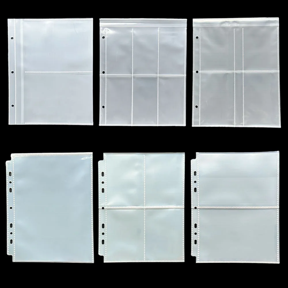 10 шт., прозрачный фотоальбом, внутренний A5, 3/7-кольца, папки для фотокарт, рукава, 1/2/4/6 карманов, Kpop, альбом, сменные страницы, карты для хранения