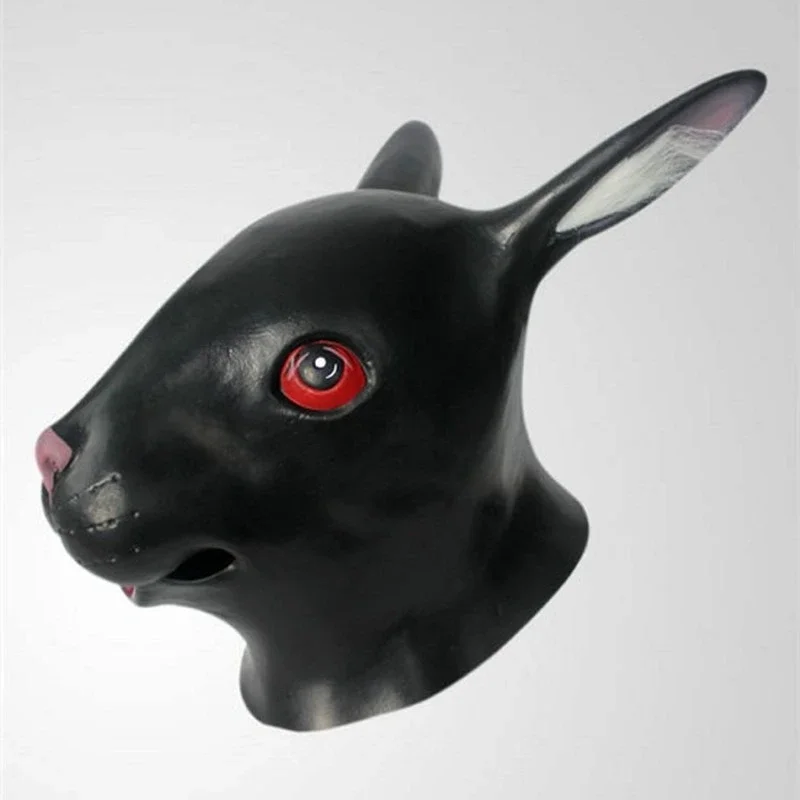 Animal Latex Rabbit Cosplay Mask, Bunny Mask, Disguises of Rabbits, Face Head, Halloween Party, New