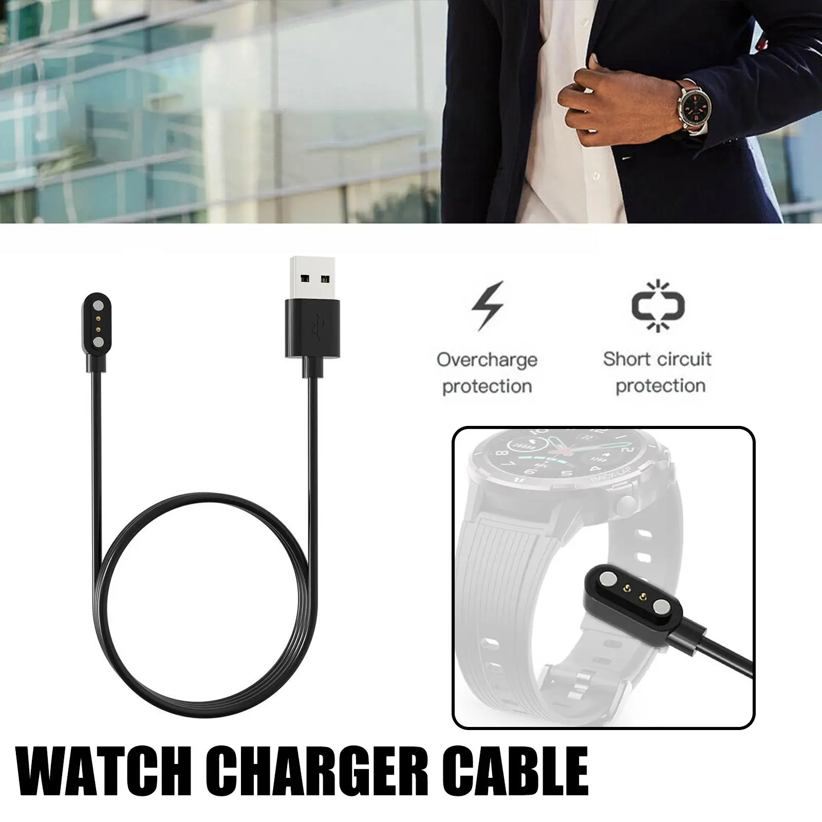 Watch Usb Charging Cable Magnetic Power Supply Wire Dock Stand Charger Cable For Id205u/willful Ip68 Sw023/umidigi Uwatch 3 W8b1