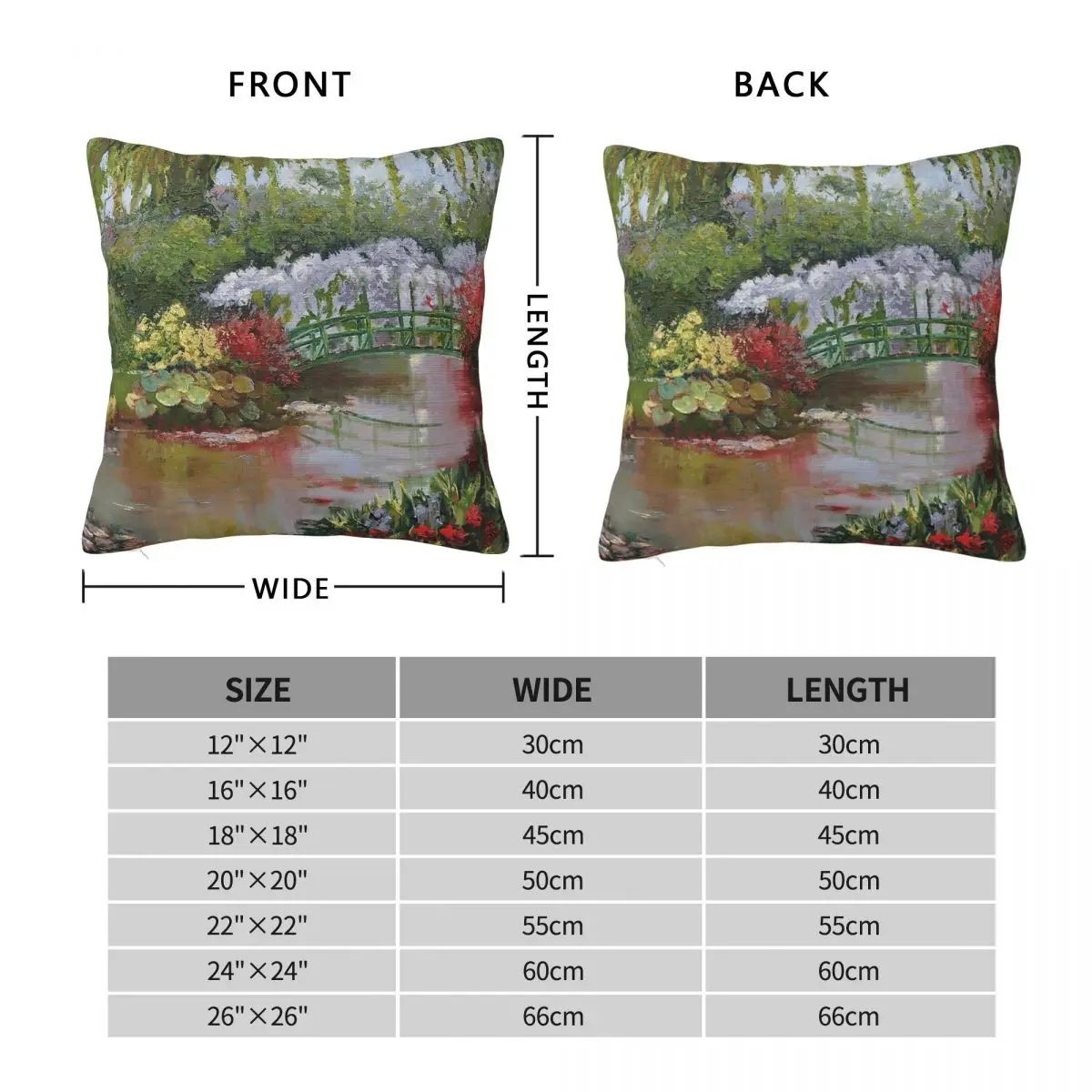 Fondazione Claude Monet Pillowcase Polyester Linen Velvet Printed Zip Decor Throw Pillow Case Car Cushion Cover