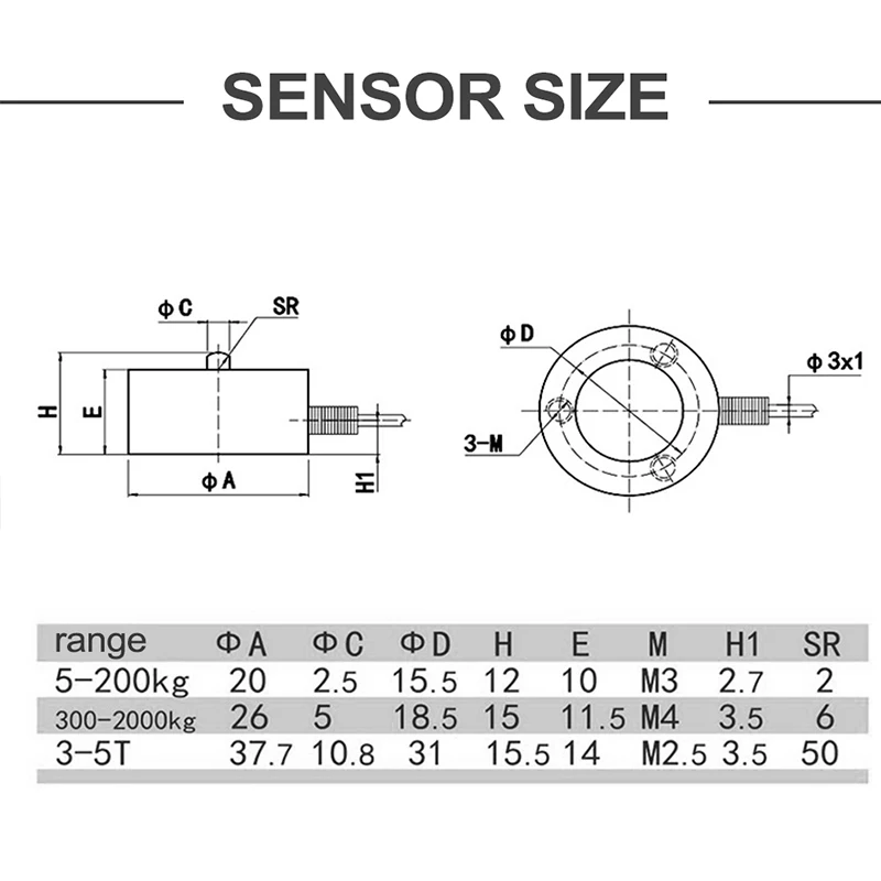 New 2024 Hight quality Min Micro Load Cell Capacity 5KG 10KG 20KG 50KG-5000KG For Small Button Compression Force Sensor