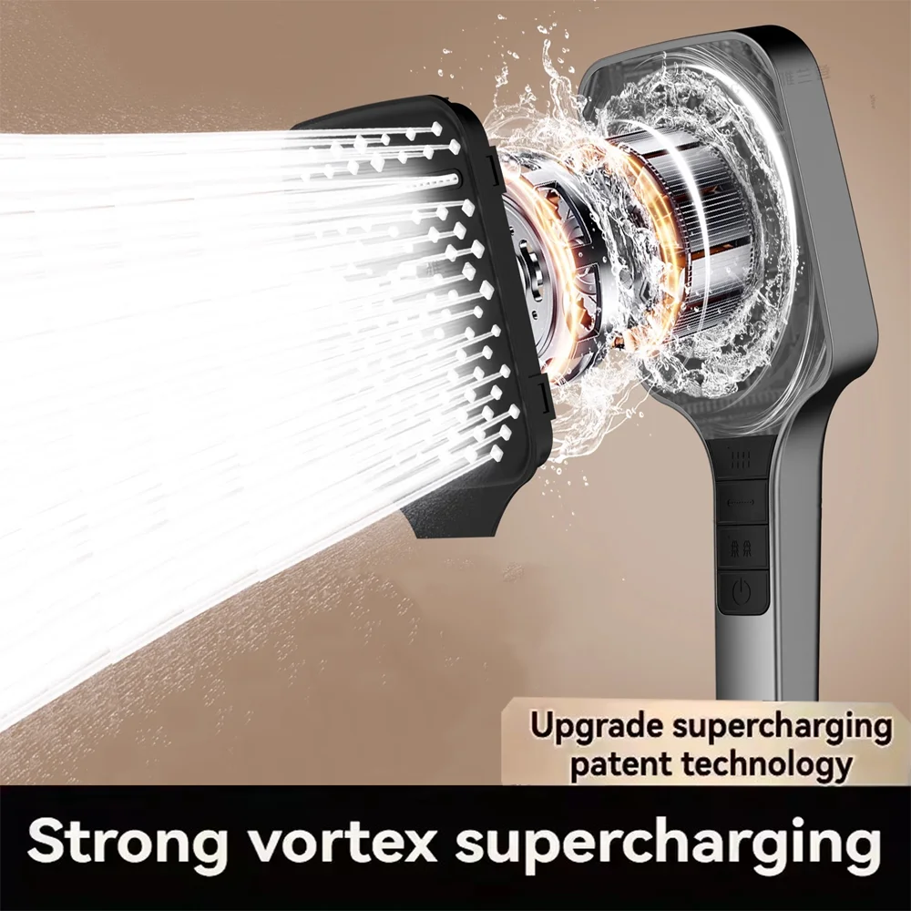 

Модернизированная 7-режимная сверхбольшая насадка для душа, регулируемая насадка для душа с одним ключом, экономия воды под высоким давлением, большие панельные насадки для душа