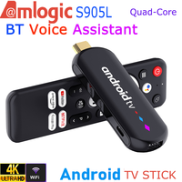 Amlogic S905L Android TV Stick Quad Core 4K Video WiFi BT Voice Assistant Remote Control Media Player Smart TV Box H96 Max