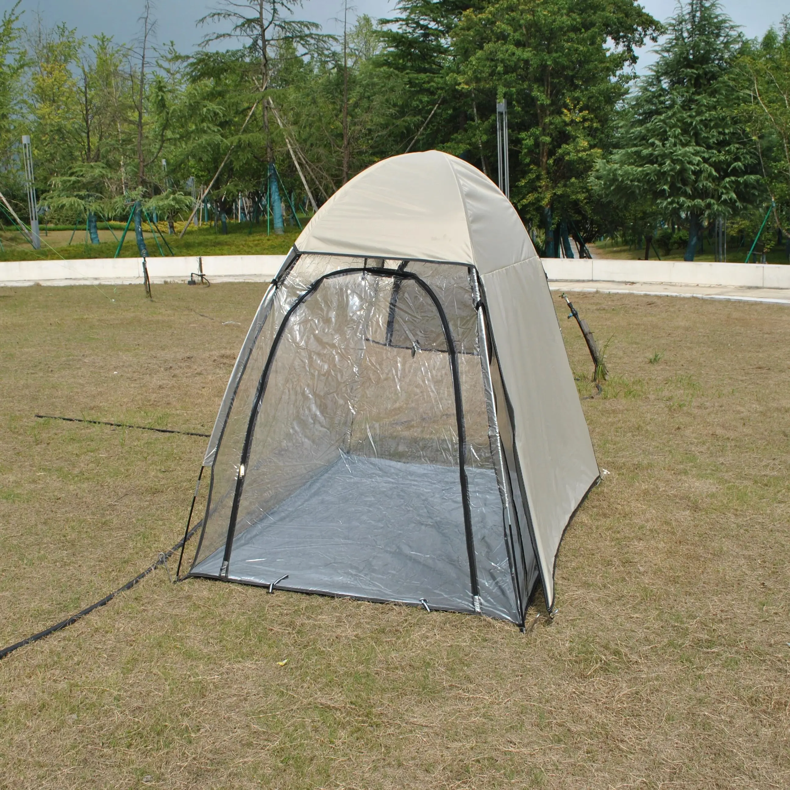 Waterproof Sports Tent Detachable Top Cover All-Weather Clear PVC Rain Shelter for Outdoor Activities Warm Keep Mesh Window