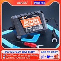 ANCEL BM300 Pro Bluetooth 6V/12V/24V Battery Monitor Tester Analyzer Circuit Cranking/Charging Test Tools for Car Motorcycle