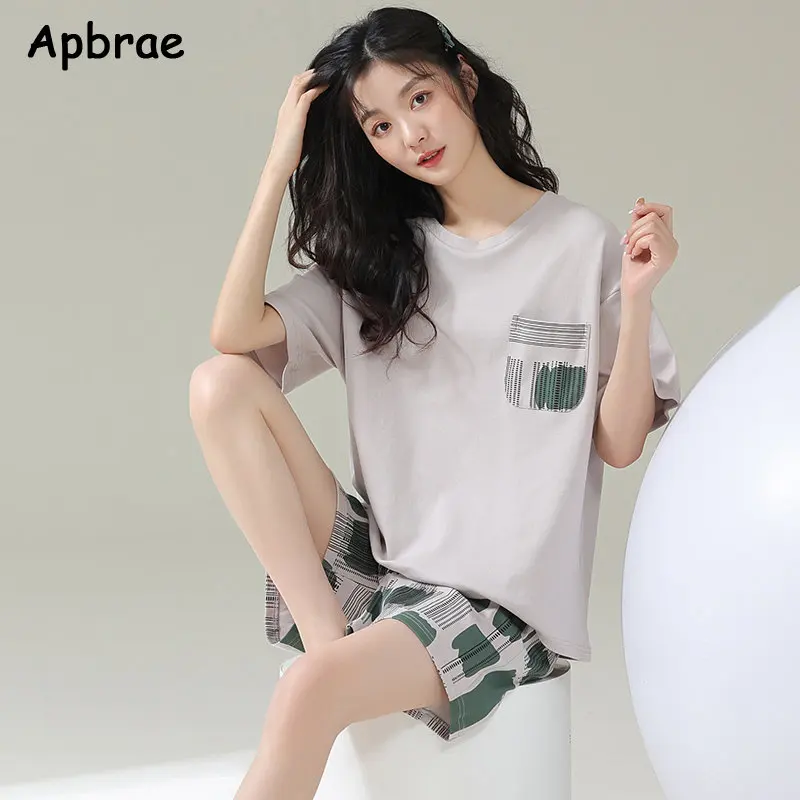 Women Pajamas 100% Cotton High Quality Short Sleeve Shorts Pijamas Chic Sleepwear Kawaii Home Clothing Summer Pjs for Woman