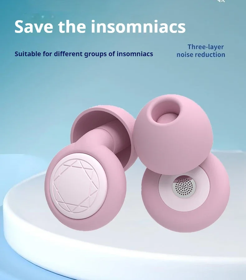 Quiet Earbuds Silicone Earplugs for Swimming Sleep Noise Reduction Soundproof Reduce Disturbances Quality Earplugs Supplies image 4