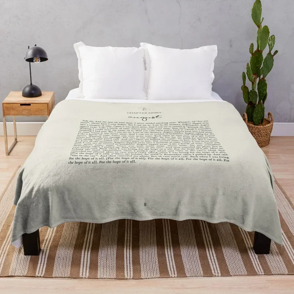 

August Lyrics Throw Blanket Year Round Soft Comfortable Blanket for Home