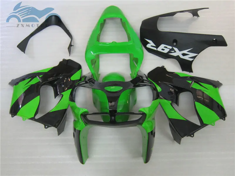 ABS plastic full fairing set for Kawasaki Ninja 636 ZX9R 2002 2003 ZX 9R 02 03 green black aftermarket body Fairings parts