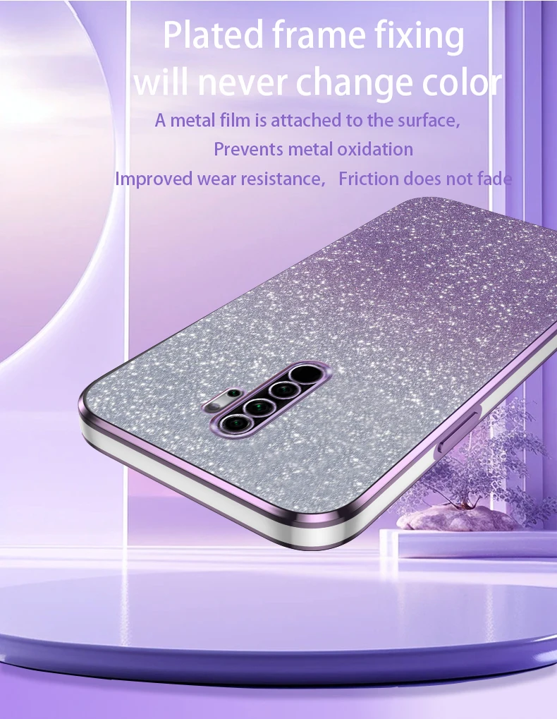 Für Xiaomi Redmi Hinweis 8 Note 8 Pro Telefon Fall Luxus Gradienten Glitter Überzug Silikon Zurück Abdeckung Funda