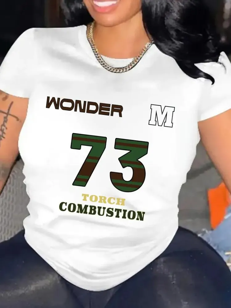 

WONDER TORCH COMBUSTION & 73 Избранная большая женская хлопковая футболка с принтом, хлопковая рубашка, модный модный узор