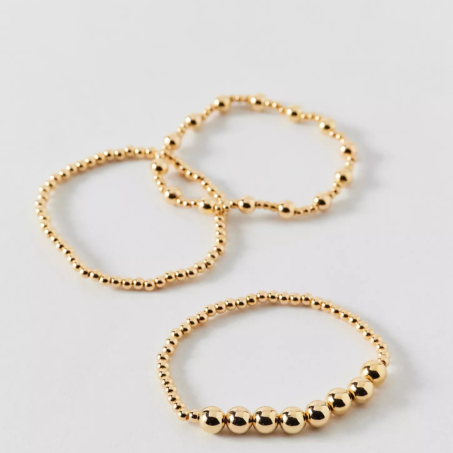 

CCGOOD Stackable Beads Bracelet for Women 18K Gold Plated Adjustable Friendship Gift Trendy Beaded Layered Jewelry Gifts