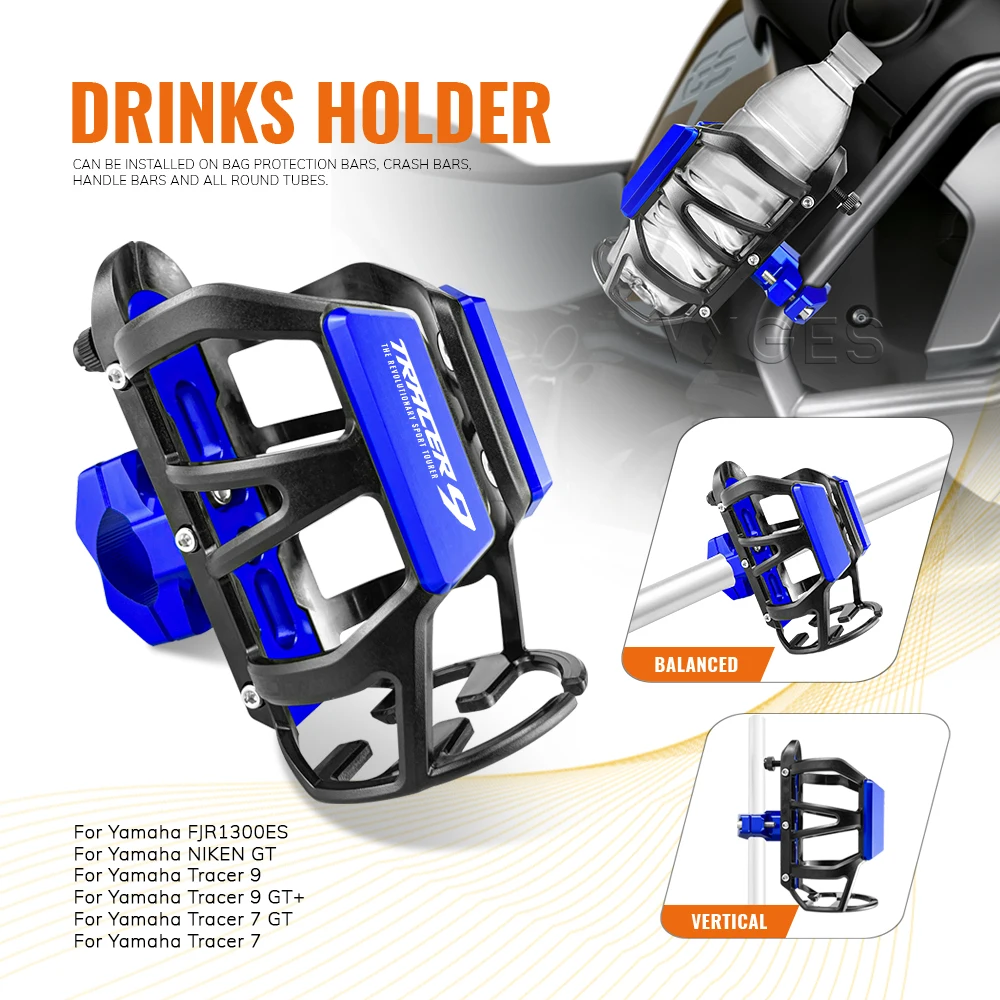 Soporte para botella de agua y bebidas de motocicleta, soporte para Yamaha FJR1300ES NIKEN GT Tracer 9 Tracer9 Tracer 7