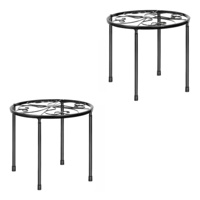 1-2 pcs Sturdy Iron Plant Stand - Rust-Resistant & Heavy-Duty, Elevate Your Indoor/Outdoor Garden