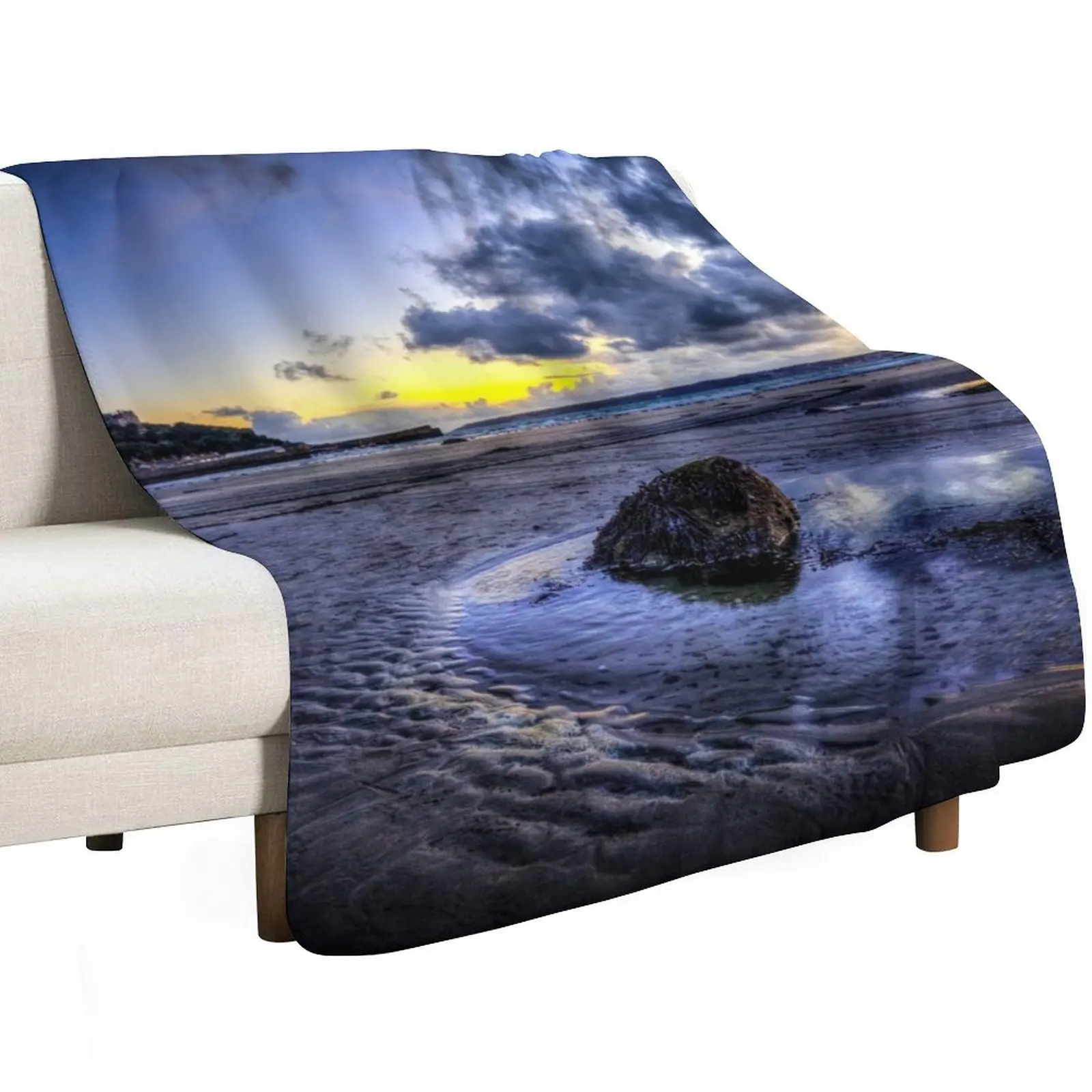 St Michael's Mount Rock Pool, Cornwall Throw Blanket Retros Baby blankets and throws Bed linens Custom Blankets