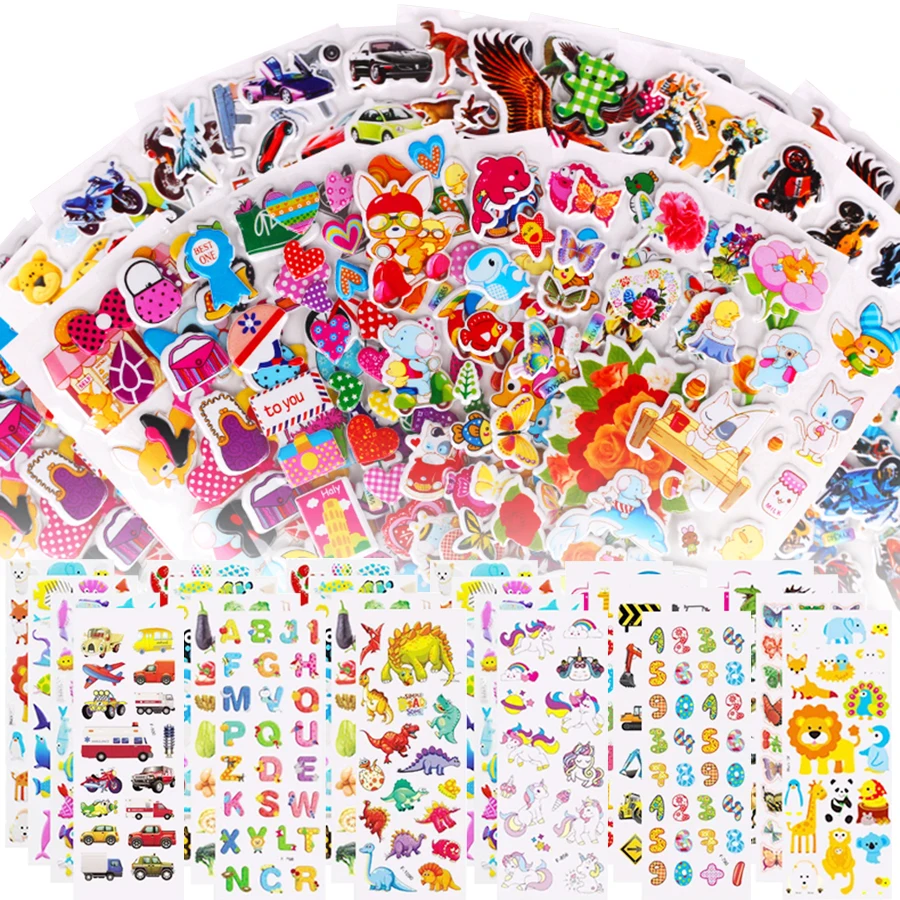 10-40pcs Cartoon Bubble Stickers More Than 100+ Styles Random Ship DIY Decoration Graffiti Stickers Gift for Diary Luggage