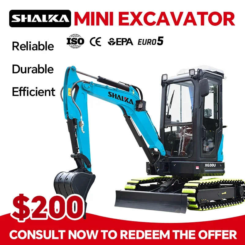 حفارة صغيرة 3 طن محرك كوبوتا، متكاملة ومتينة، يمكن حفر ما يصل إلى 2 متر، EAP مناسبة للحديقة والمزرعة