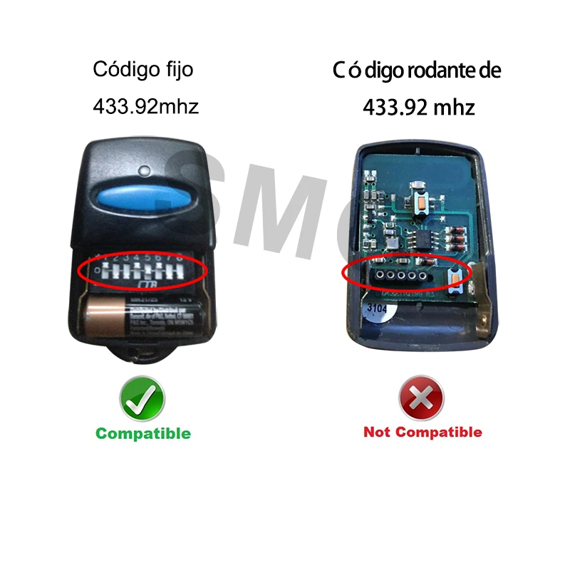 Garage Remote Control ERREKA LUNA 2 LUNA 3 RESON 1/2 Fixed Code 433.92 MHz Transmitter Duplicator Command Controller