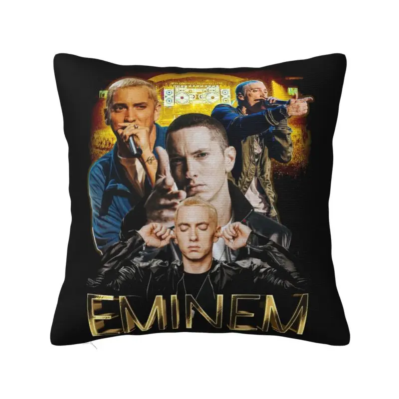 Custom Pop Singer E-Eminem Square Pillow Case Decoration 3D Double-sided Printing Hip Hop Rapper Cushion Cover for Living Room