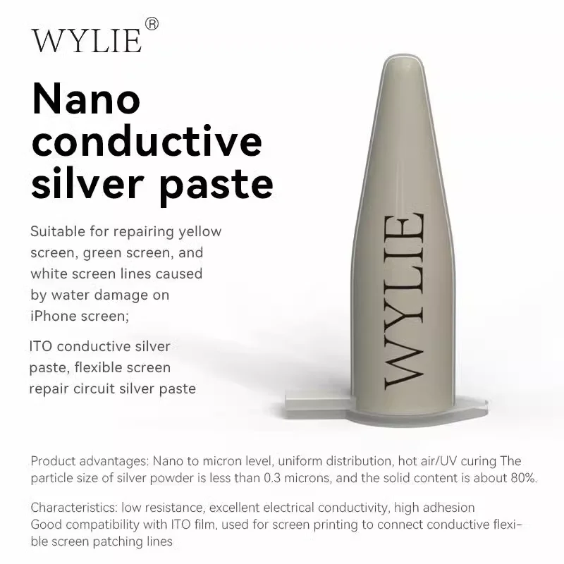 Wylie Silver Conductive Paste with Professional Blade Screen Repair Silver Paste for iPhone LCD Line Problem Fixing