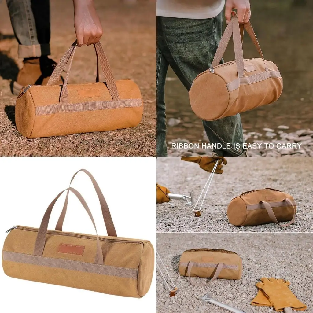 

Y1UC Camping Ground Nails Carry Case Canvas Tent Stake Bag Camping Tent Stakes Bag