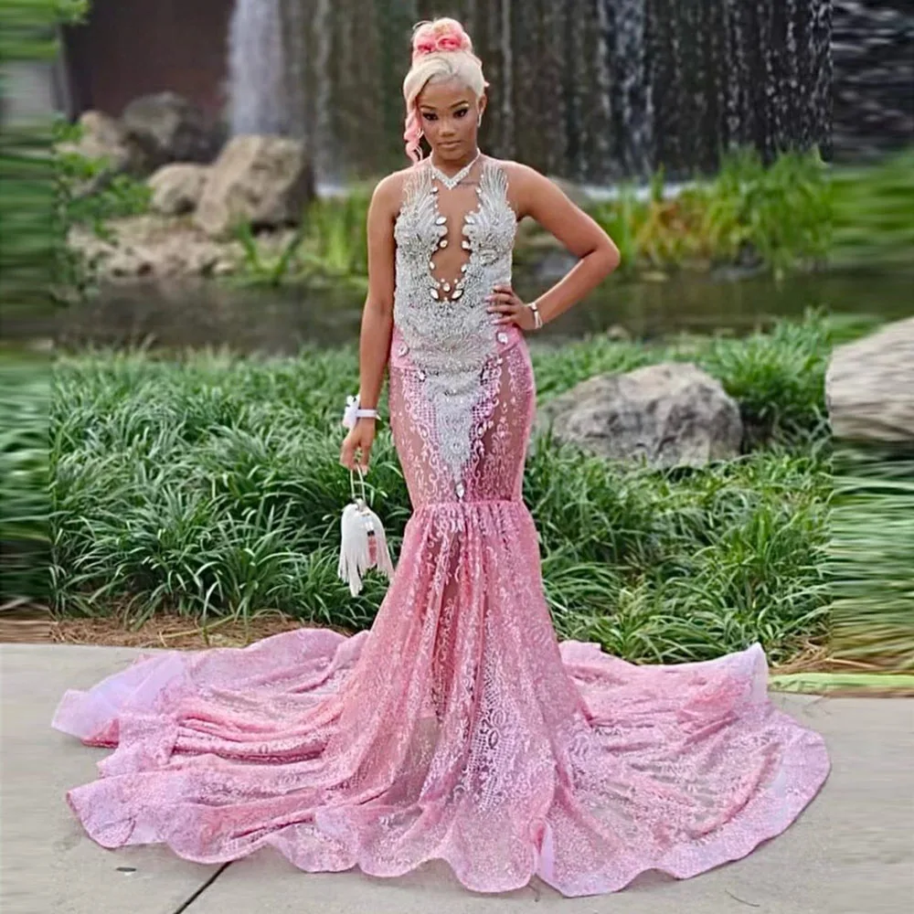 Elegant Pink Lace D… - image