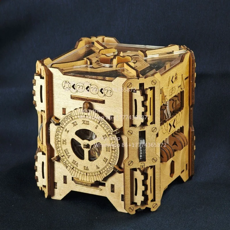 

Tesla Themed Wooden Mechanism Box, Power Generation Structure Design, High Difficulty Logical Decryption Desktop Ornament