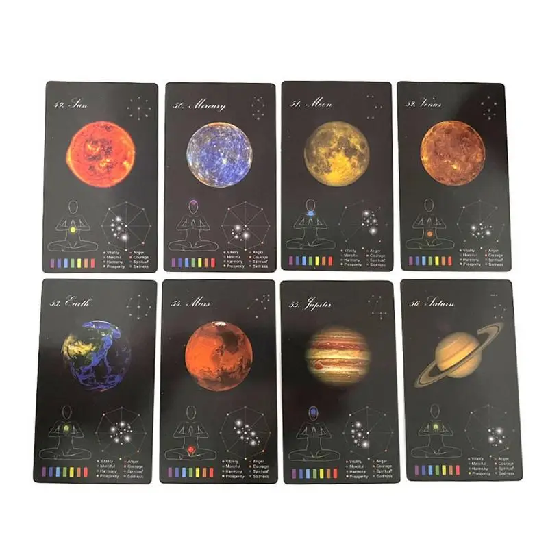 Карты-Таро с планетами и кристаллами, 60 шт.