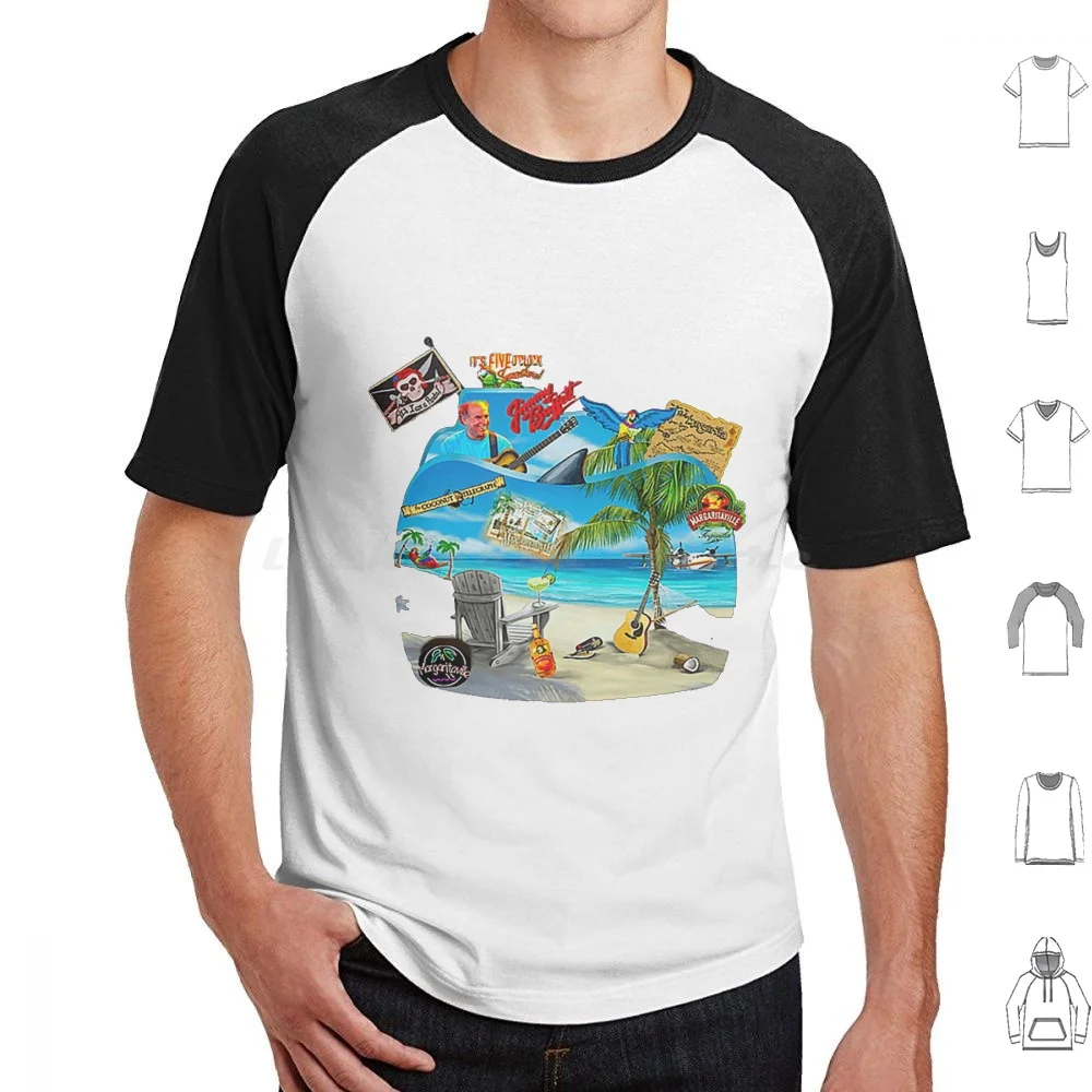 

Pirate Jimmy Buffet T Shirt Big Size 100% Cotton Jimmy Buffet Parrot Margaritaville Beach Tropical Parrothead Shark Buffett