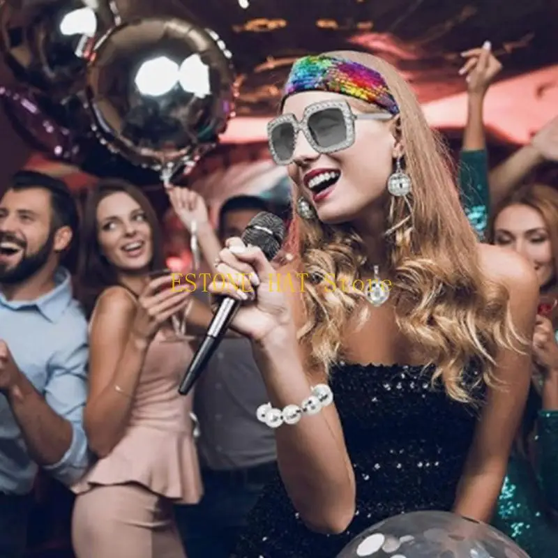 

49MF Stylish Disco Party Accessory Set 5PCS Carnival Party Vintage Disco Costume Set